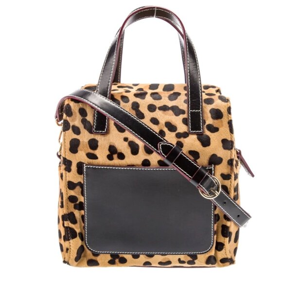 NWOT Frances Valentine Sabrina Satchel in Leopard Calf Hair RARE GORGEOUS! - Picture 5 of 7